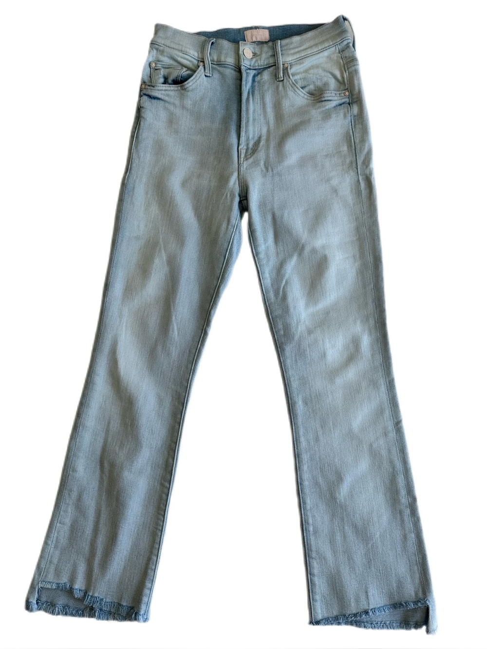 MOTHER The Insider Crop Step Fray Jeans 28 Sexico Mexico Light Wash